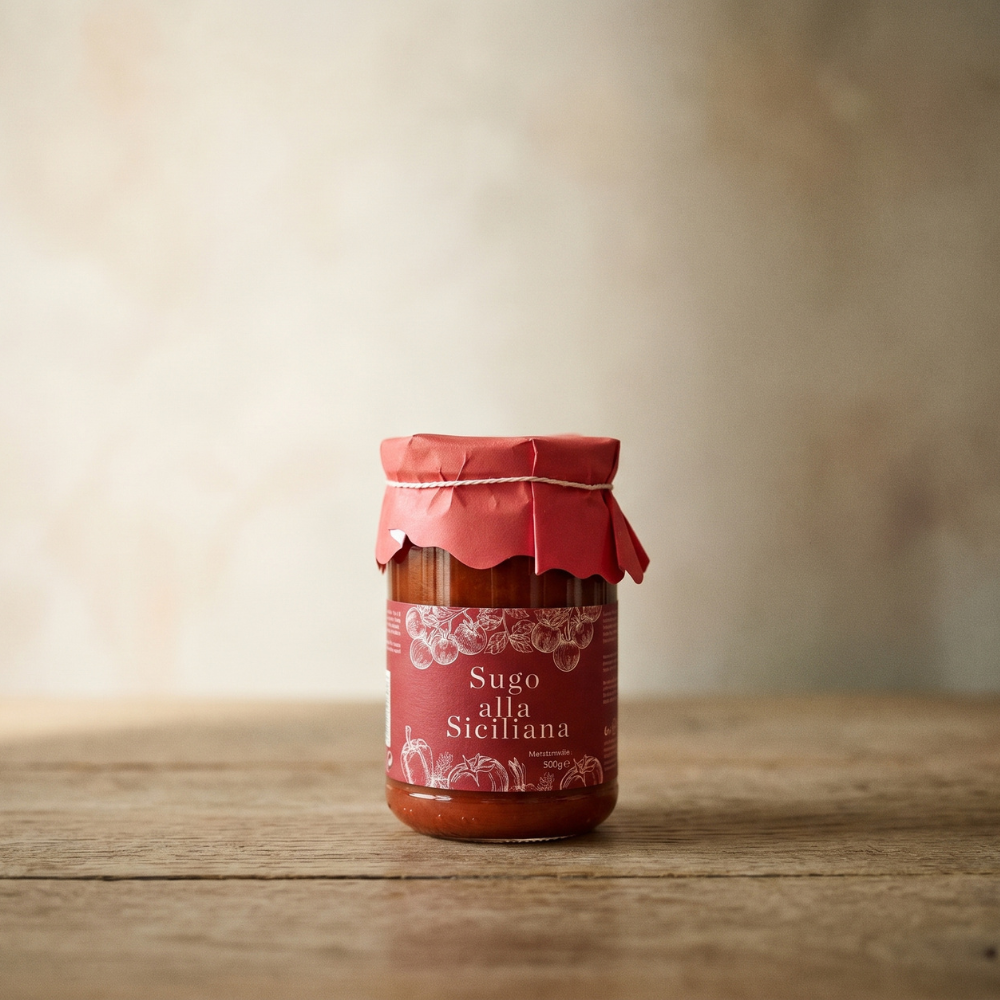 Sugo alla Siciliana  - Aubergine, Tomate, Olive aus Sizilien