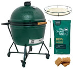 Big Green Egg 2XL Starterset mit Keramikgrill im fahrbaren Nest, convEGGtor, Holzkohle, Anzündern und Roststeber.