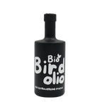 Bio Birdolio Olivenölflasche frontal freigestellt, mattschwarz mit weißer Schrift Olio Extravergine d'Oliva