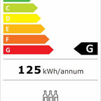 EU-Energielabel Bodega 43 B4328, Effizienzklasse G, 125 kWh pro Jahr, 28 Flaschen