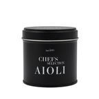 miori Chefs Selection Aioli Gewürzdose frontal vor weißem Hintergrund, mattschwarz mit silbernem Deckelrand