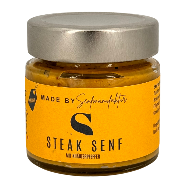Steak Senf mit Kräuterpfeffer | miori Feinkost | 115 ml