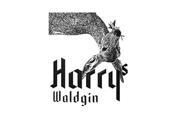 Logo von Harry's Waldgin, handgefertigter Gin aus lokalen Botanicals.