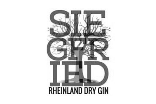 Logo der Gin Marke Siegfried aus dem Rheinland  mit grossen Buchstaben und im Hintergrund ein Baum präsentiert im miori Ginsortiment