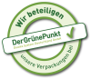 Mit diesem Logo möchten wir zeigen, dass wir Kunde bei Der Grüne Punkt – Duales System Deutschland GmbH sind und unsere Verkaufsverpackungen für Deutschland am dualen System Der Grüne Punkt beteiligen.